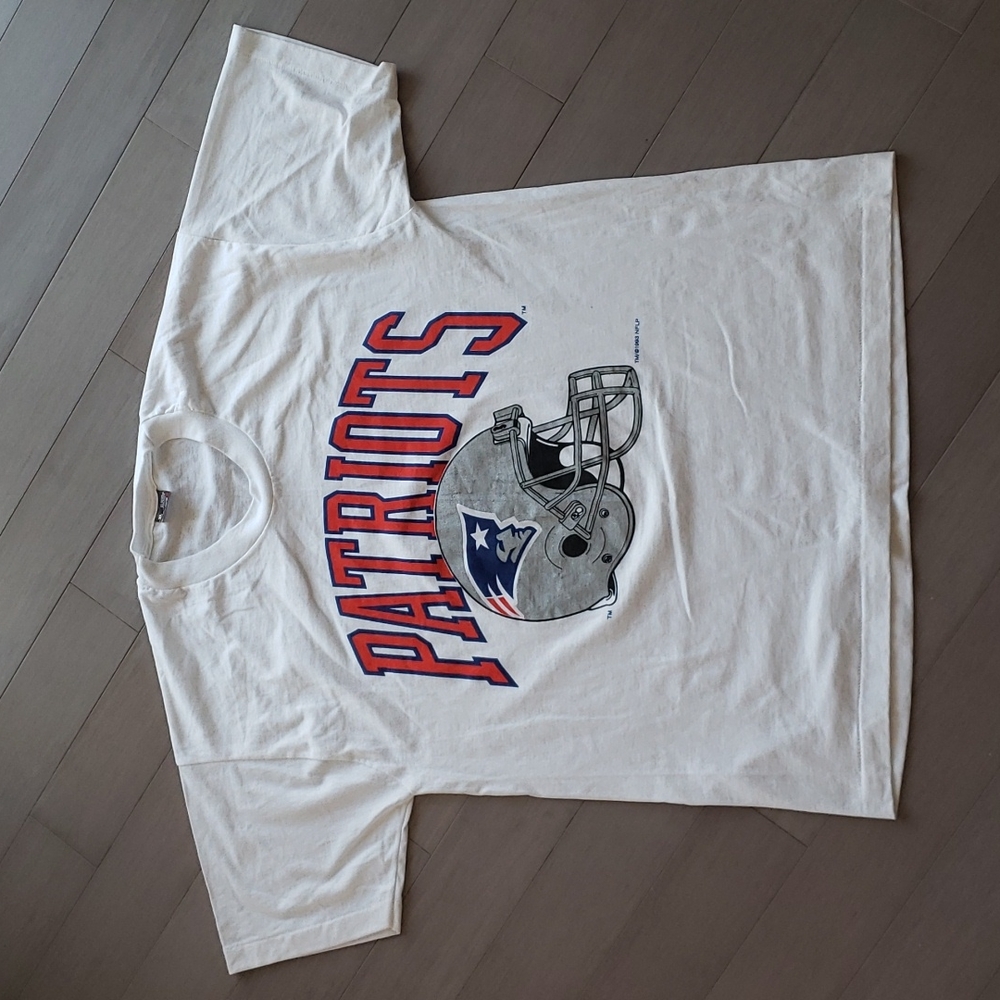 1993 patriots white tee